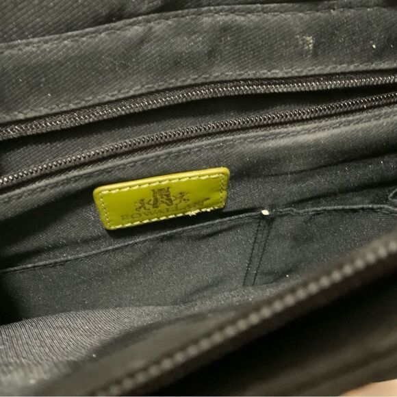 Rowallan Of Scotland shoulder bag double Strap Womens Black Green Leather Trim - Picture 9 of 14